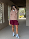 Burgundy Preppy School Girl Skirt