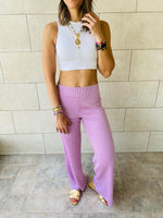 Lilac Knit Flare Pants