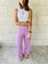 Lilac Knit Flare Pants