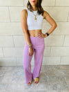 Lilac Knit Flare Pants