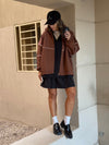 PREORDER Chocolate Brown Retro Butter Soft Zip Up