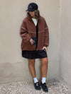 PREORDER Chocolate Brown Retro Butter Soft Zip Up