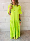 Lime Tiered City Dress