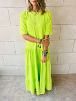 Lime Tiered City Dress