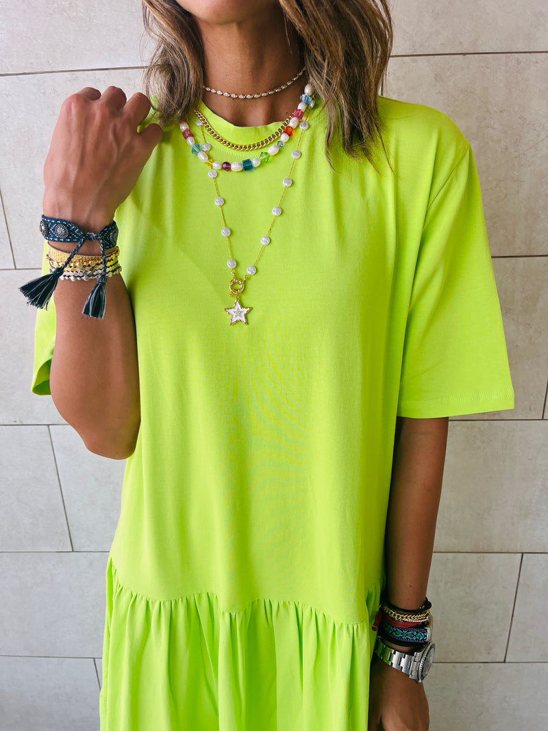 Lime Tiered City Dress