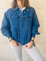 Blue Cropped Denim Jacket