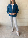 Blue Cropped Denim Jacket