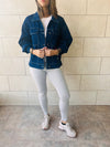 Dark Blue Cropped Denim Jacket