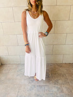 White Tiered Cotton City Dress