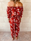 2 Piece Rust Floral Set