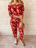 2 Piece Rust Floral Set