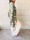 Olive Embroidered Flowy Kimono