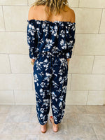 2 Piece Navy Floral Set