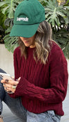 Burgundy Cableknit Pullover