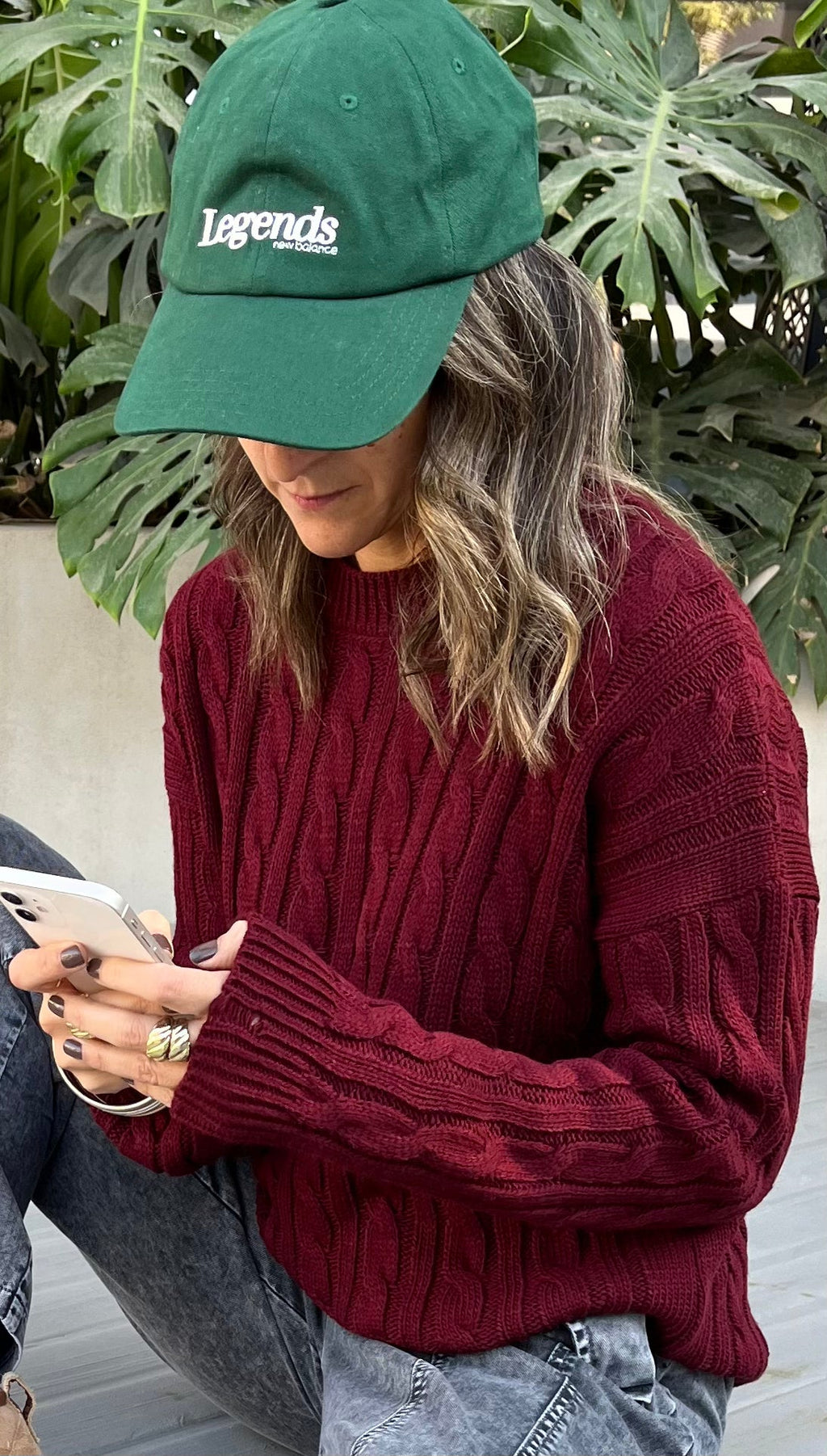 Burgundy Cableknit Pullover