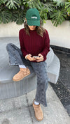 Burgundy Cableknit Pullover