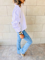 White Side Tie Short Shirt