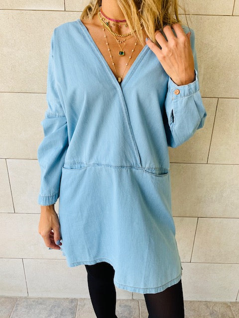 Denim Double Pocket Dress