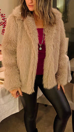 Cafe Faux Fur Long Jacket