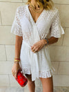 White Anglaise Playsuit