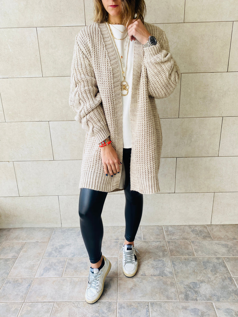 Beige Braid Cardigan