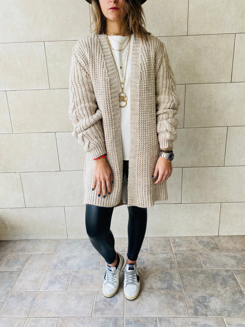 Beige Braid Cardigan