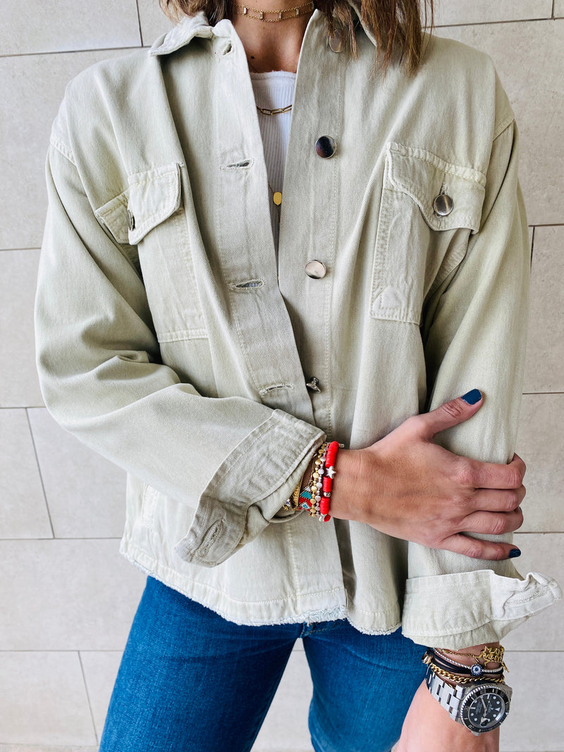 Beige Denim Jacket