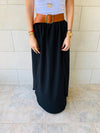 Black Fold-Over Skirt