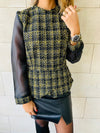 Yellow Coco Tweed Top