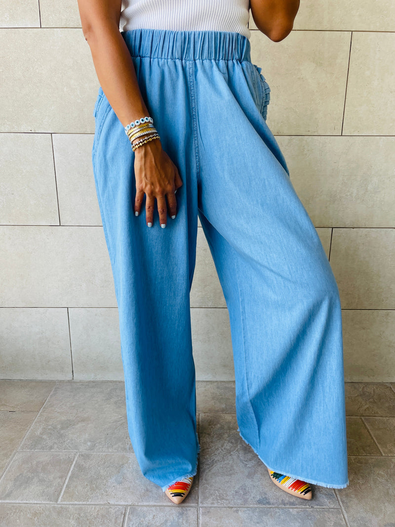 Denim Flare Pants