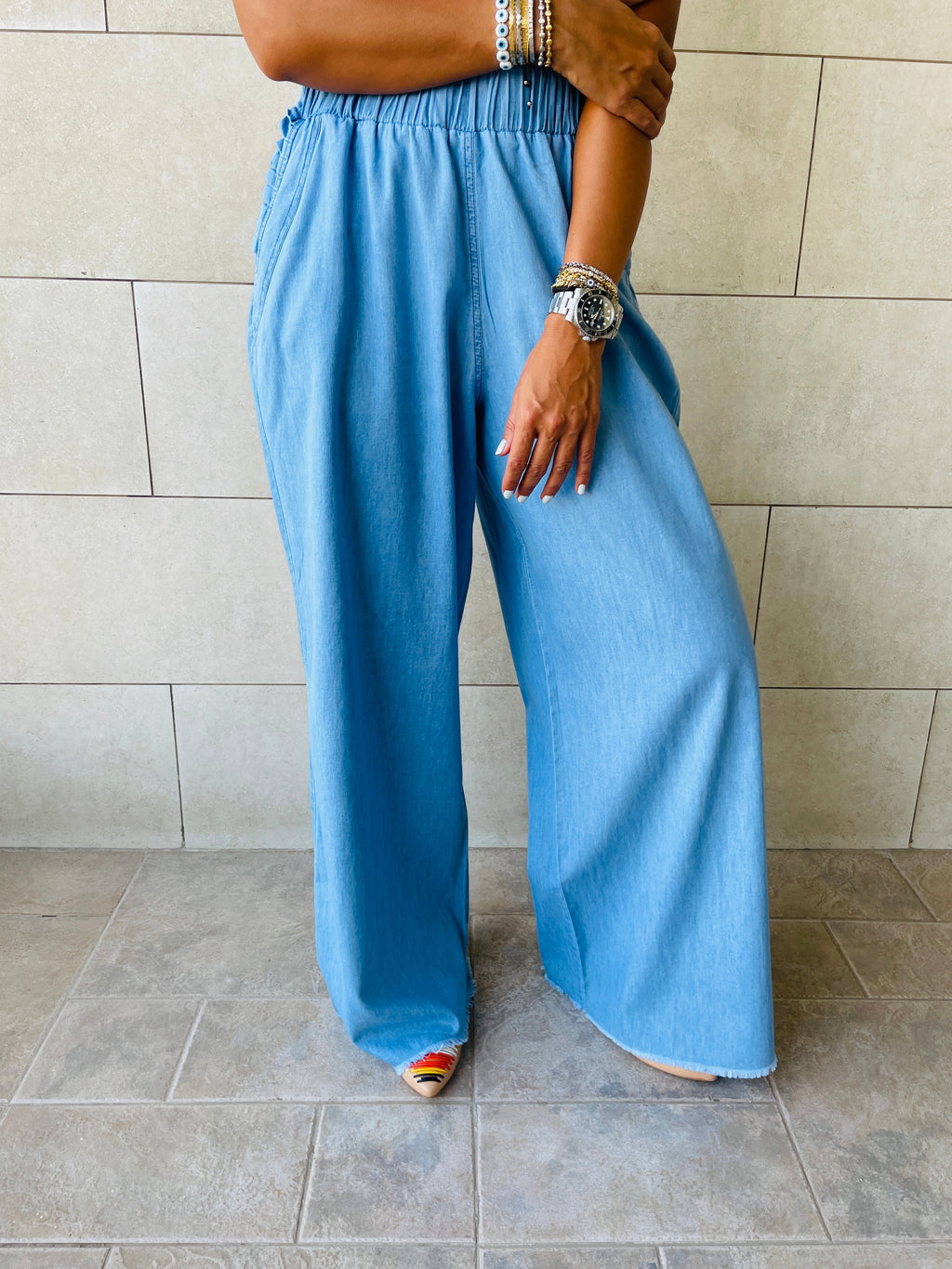 Denim Flare Pants