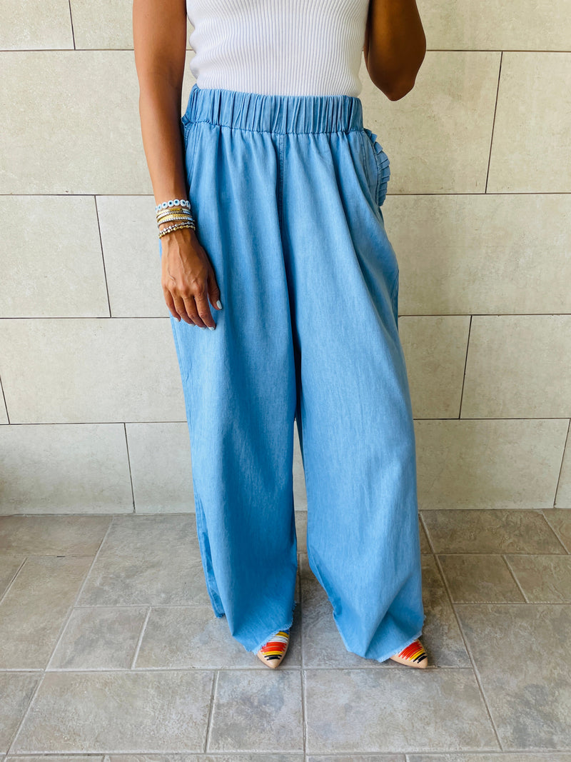 Denim Flare Pants