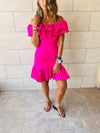 Fuchsia Snatch Linen Mini Dress