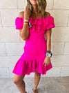 Fuchsia Snatch Linen Mini Dress