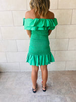 Green Snatch Linen Mini Dress