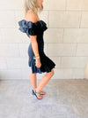 Black Snatch Linen Mini Dress