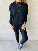 Black Frayed Edgy Cropped Sweatshirt