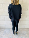 Black Frayed Edgy Cropped Sweatshirt