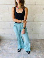 Mint Side Slit Beach Pants