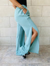 Mint Side Slit Beach Pants