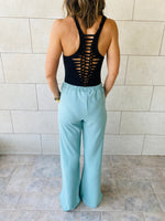 Mint Side Slit Beach Pants