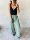 Olive Side Slit Beach Pants