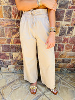 Beige Poplin Pants