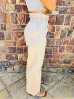 Beige Poplin Pants