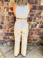 Beige Poplin Pants