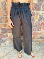 Black Poplin Pants