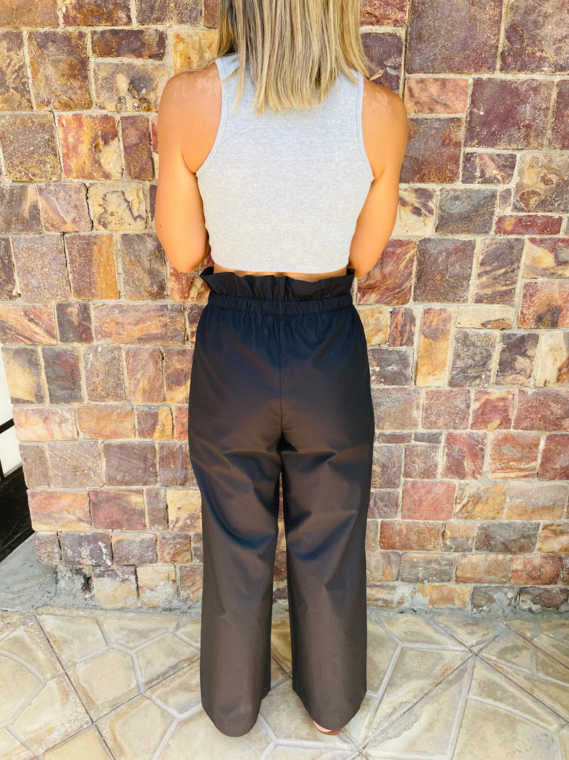 Black Poplin Pants