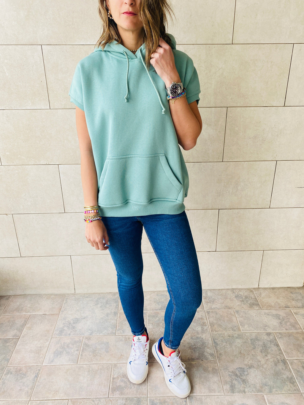 Mint Short Sleeve Sweatshirt