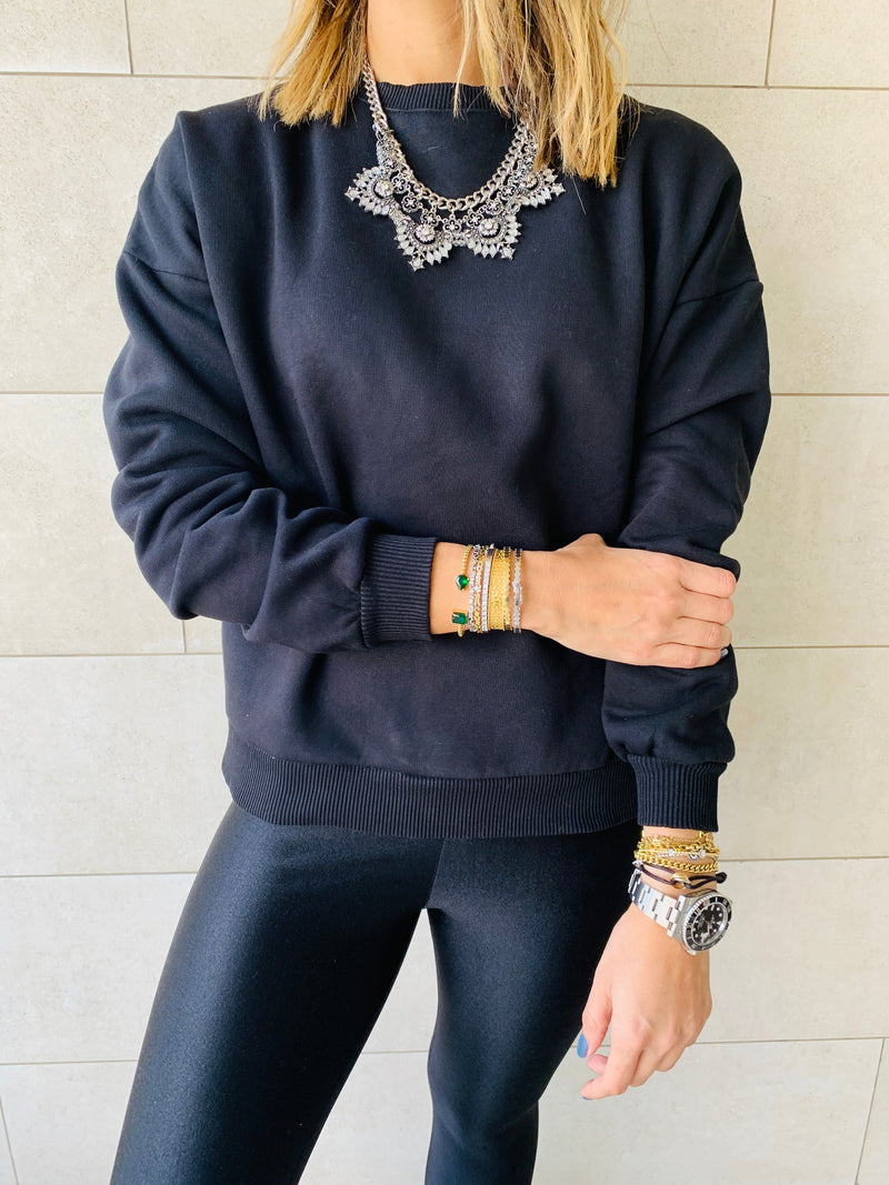 Black Basic Sweatshirt