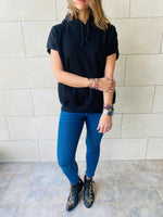 Black Short Sleeve Sweatshirt